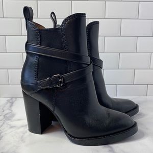 COACH- black leather booties